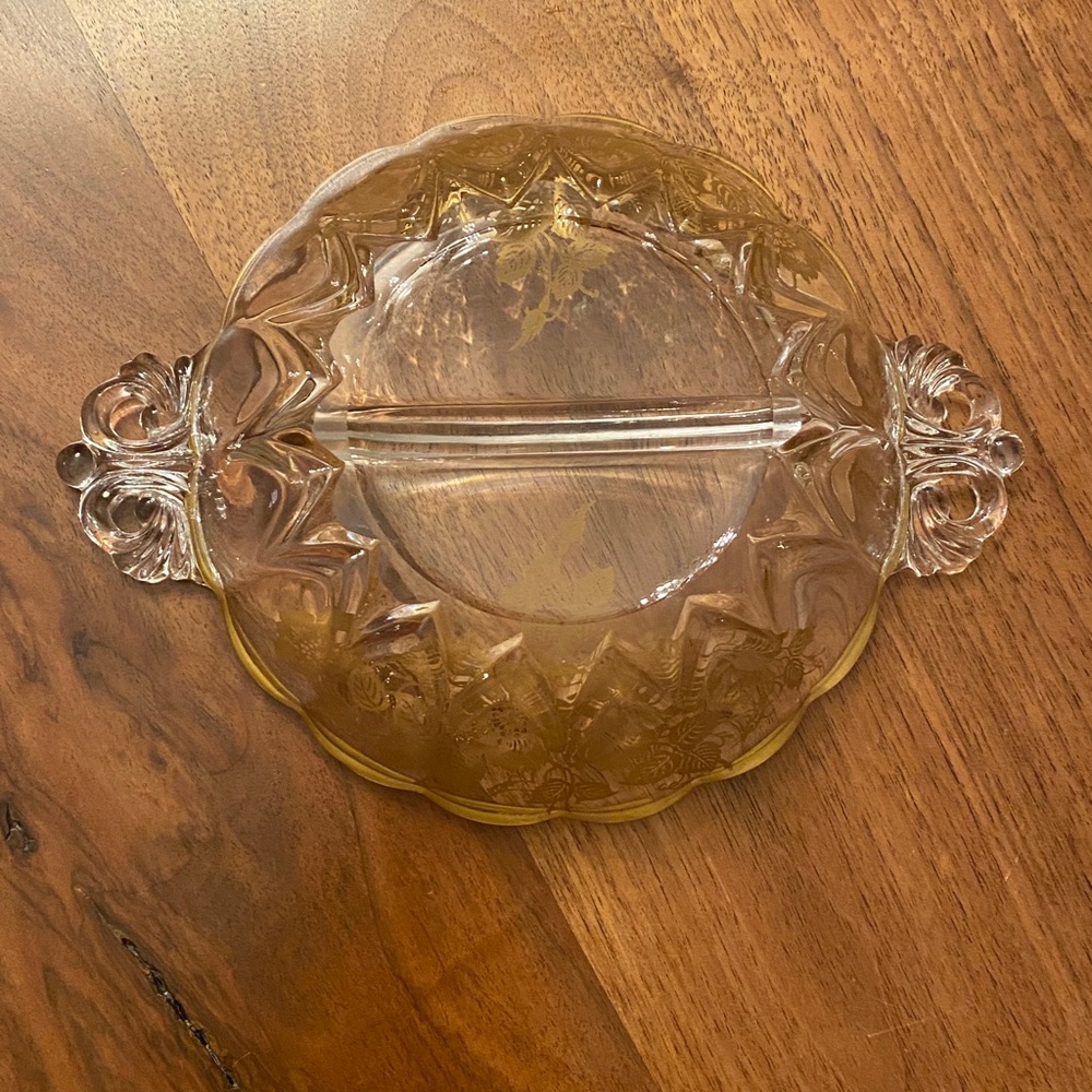 MCM vintage Viking New Martinsville Janice pattern divided relish dish - Picture 4 of 4